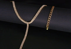 Necklace Rhinestone double wrap choker