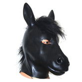 Horse head latex hood mask for pony play fetish - 5 Sizes