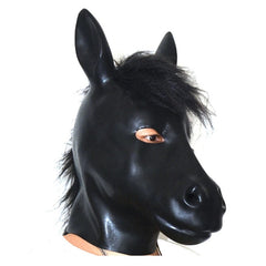 Horse head latex hood mask for pony play fetish - 5 Sizes
