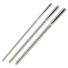 Stainless steel urethral sounds. Straight shaft.