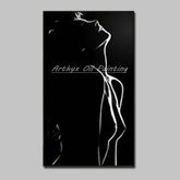 White silhouette portrait on black background.