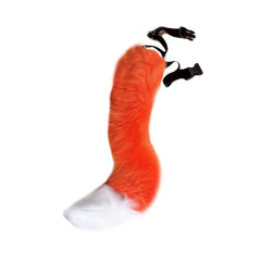 Fur tail clip on - orange & white