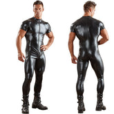 Latex bodysuit. Men. Short arm, long leg, zipper crotch.