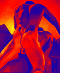 Slam. Ink portrait printed on canvas