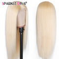 Remy Lace front wig, Blonde, straight. Centre part.