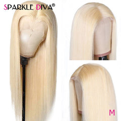 Remy Lace front wig, Blonde, straight. Centre part.