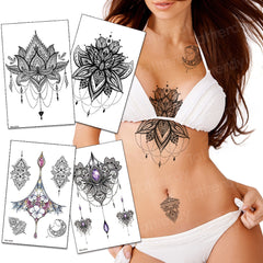Temporary tattoos ALL BODY AREAS for Women 25 assorted designs
