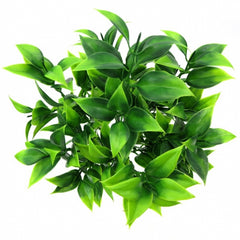 Green medium sized artificial plant 7 forks of foliage with approx. 35 leaves.