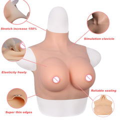 Short Silicone or Cotton filled Breast Vest - 3 Cup sizes and 3 colours