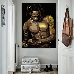 Man. Pop art ink portrait printed on canvas