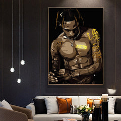 Man. Pop art ink portrait printed on canvas