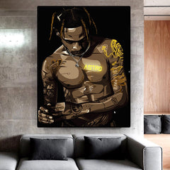 Man. Pop art ink portrait printed on canvas