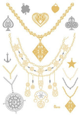 Temporary tattoos in EASTERN CULTURE design Gold & Silver for men or women various designs