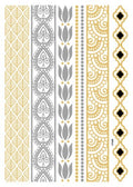 Temporary tattoos in EASTERN CULTURE design Gold & Silver for men or women various designs