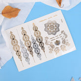 Temporary GOLD & SILVER body tattoos for women various designs per sheet