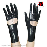 Latex Gloves Black with knuckle holes Wristlet style.