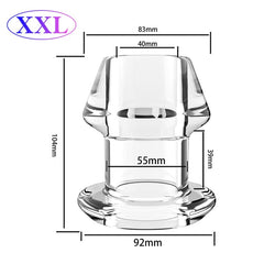 Transparent Hollow Anal Vaginal Plugs for dilation & peeping 5 sizes