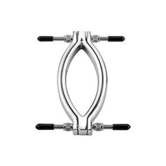 Labia Clamp Adjustable Vagina Speculum in Stainless Steel with Tip Covers