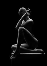 Sensual female silhouette photography reprinted on canvas.