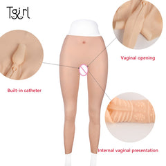 Lower body female suit with vaginal tract & penis sleeve