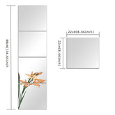 Mirror tiles real glass self adhesive set of 4
