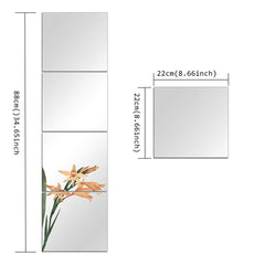Mirror tiles real glass self adhesive set of 4