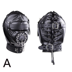 PU Leather Hood for BDSM Style A