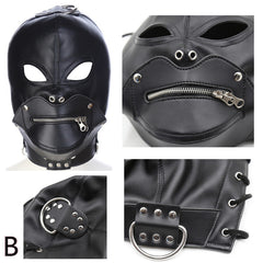 PU Leather Hood for BDSM Style B