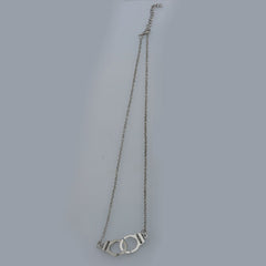 Necklace handcuffs pendant, silver plated