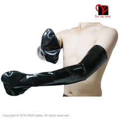 Latex fisting gloves. Arm length. Range of sizes