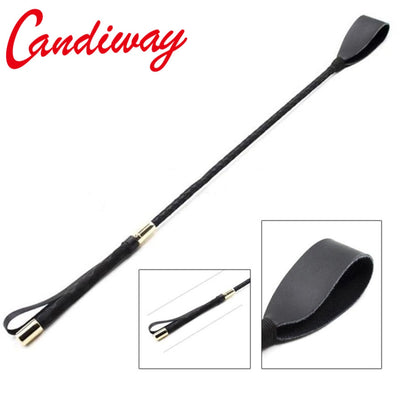 Leather Crop whip by Candiway 600mm for pony play or BDSM
