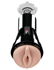 PDX Elite Cock Compressor Vibrating Stroker - USB Rechargeable Vibrating Pussy Stroker with Suction Base