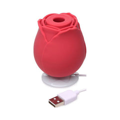 10X Wild Rose Silicone Suction Stimulator Red - Shhh...