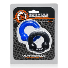 Ultraballs 2 Pk Cockring Black And Police Blue