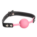 Ball Gag Silicone - Glow in the Dark - Pink & Black solid