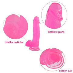 Jelly Studs 8 inch Crystal Dildo Large - Pink