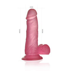 Jelly Studs 6 inch Crystal Dildo Small - Pink