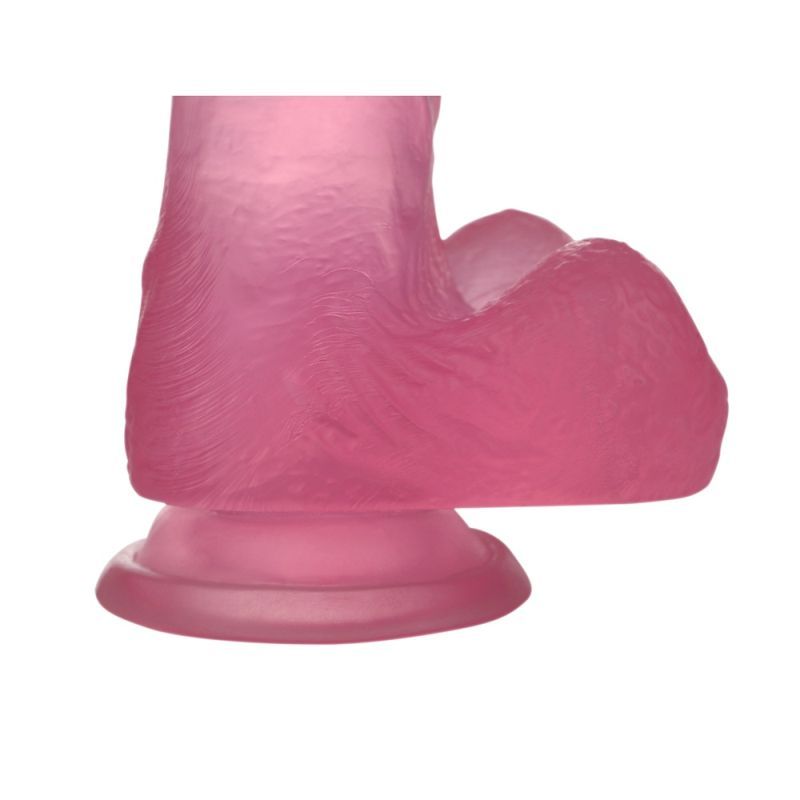 Jelly Studs 6 inch Crystal Dildo Small - Pink
