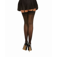 Dreamgirl Back Seam Sheer Thigh High Stockings Black