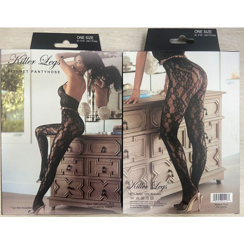 Ethnic Button Pattern Fishnet Tights Black
