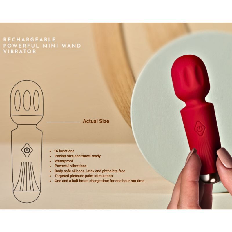 Rechargeable 16 Mode Silicone Mini Wand Violet Dream