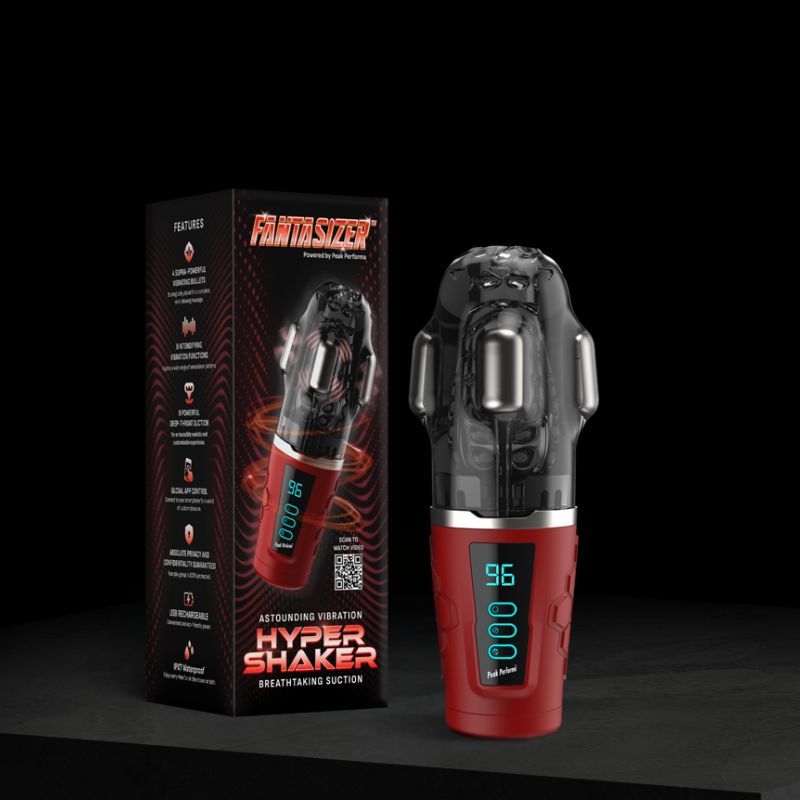 Hypershaker Automatic App Controlled LCD Masturbator Red