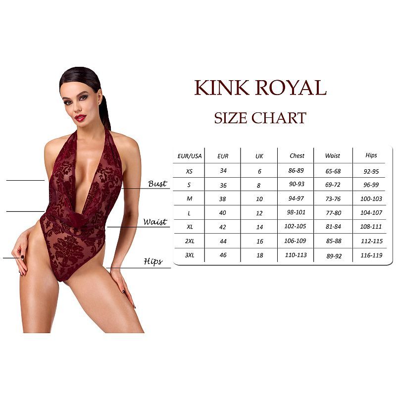 Kink Royal Draped Plunge Bodysuit Red