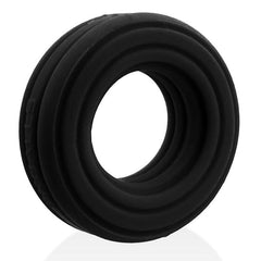 Roto Grooved Gripper Ribbed Cockring Black