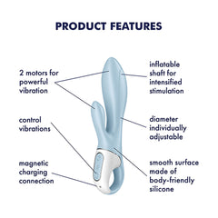Satisfyer Air Pump Bunny 1 -  USB Rechargeable Inflatable Rabbit Vibrator