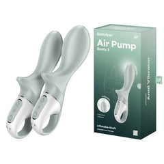 Satisfyer Air Pump Booty 3 USB Rechargeable Inflatable Anal Vibrator - Grey