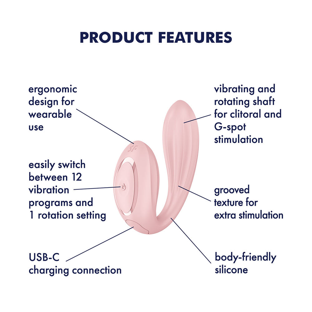 Satisfyer Lust 360 - Pink USB-C Rechargeable Rotating Wearable Vibrator