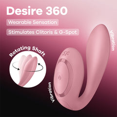 Satisfyer Desire 360 - Pink USB-C Rechargeable Rotating Wearable Vibrator