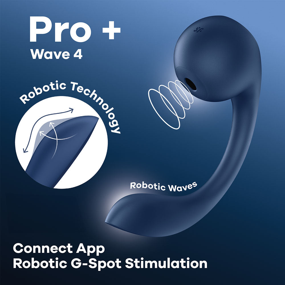 Satisfyer Pro+ Wave 4 USB Rechargeable Vibrator with Air Pulse Stimulation & App Control