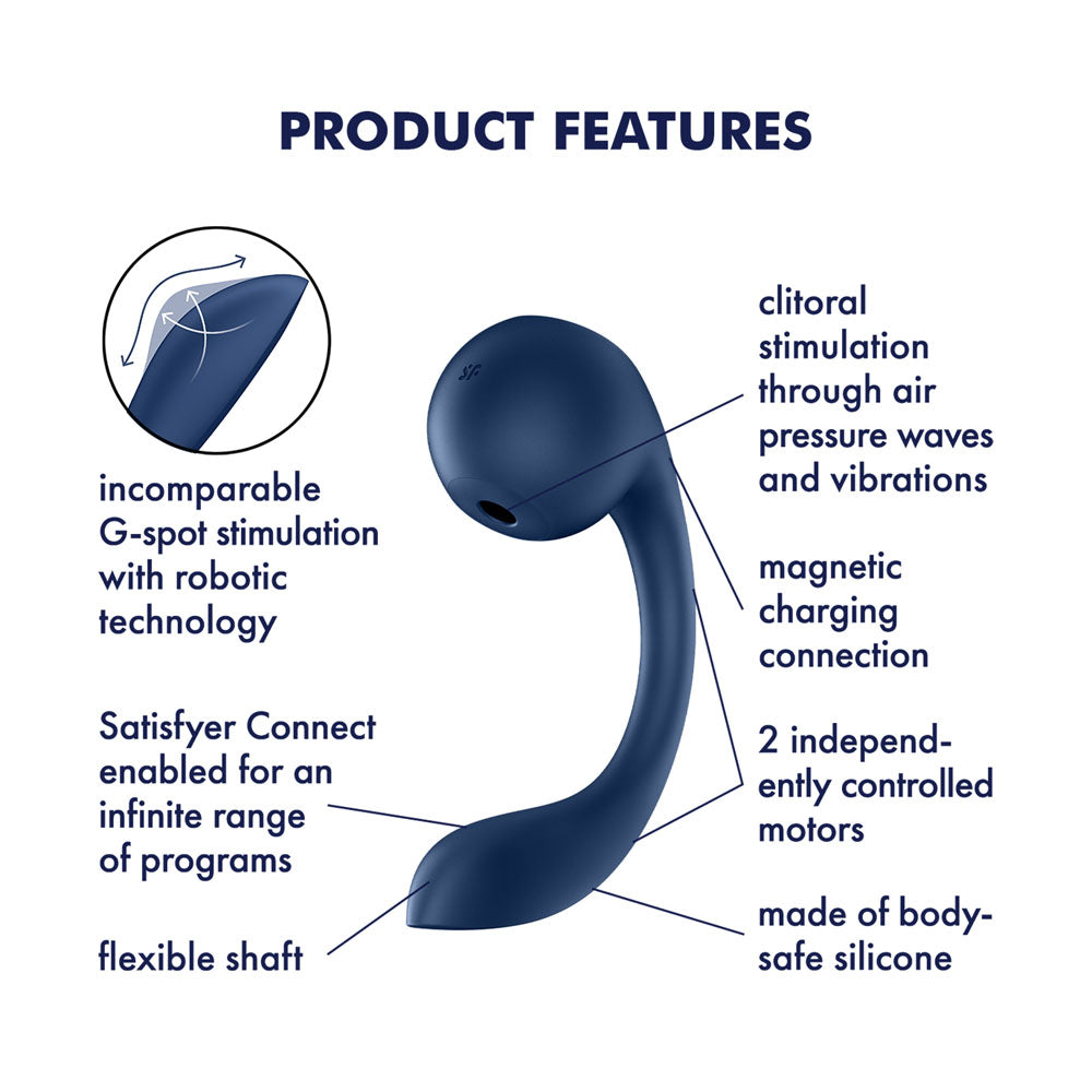 Satisfyer Pro+ Wave 4 USB Rechargeable Vibrator with Air Pulse Stimulation & App Control